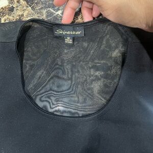 Shinestar Black Mesh Top